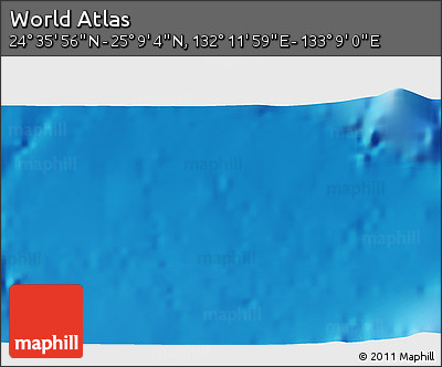 Physical 3D Map of the Area around 24° 52' 30" N, 132° 40' 30" E
