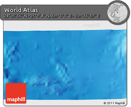 Physical 3D Map of the Area around 24° 52' 30" N, 139° 28' 29" E