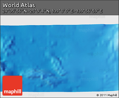 Physical 3D Map of the Area around 24° 52' 30" N, 139° 28' 29" E