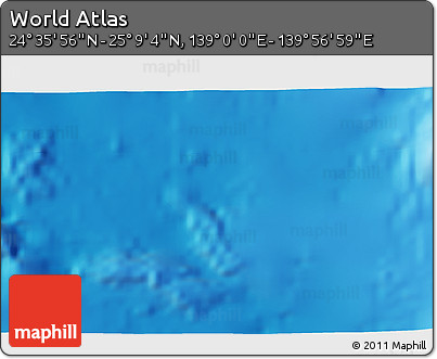 Physical 3D Map of the Area around 24° 52' 30" N, 139° 28' 29" E