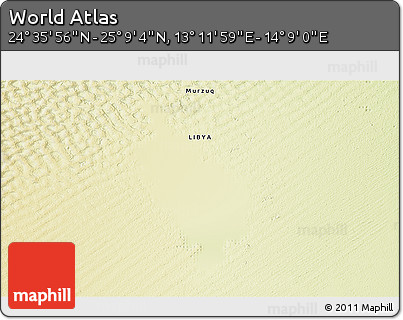 Physical 3D Map of the Area around 24° 52' 30" N, 13° 40' 30" E