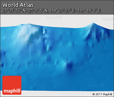 Physical 3D Map of the Area around 24° 52' 30" N, 148° 49' 29" E