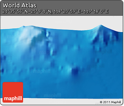 Physical 3D Map of the Area around 24° 52' 30" N, 148° 49' 29" E