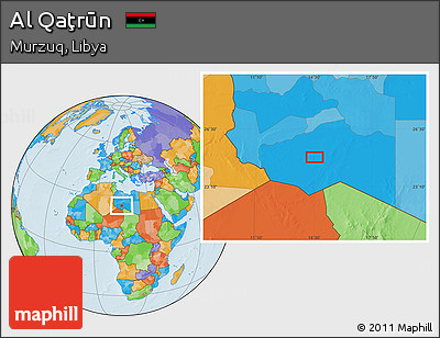 Political Location Map of Al Qaţrūn
