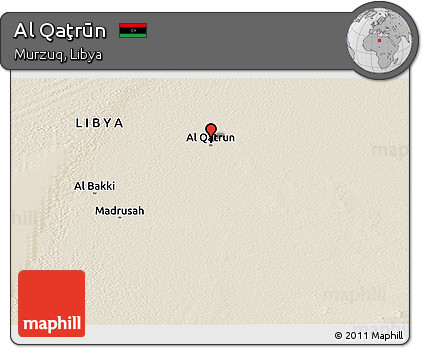 Shaded Relief Panoramic Map of Al Qaţrūn