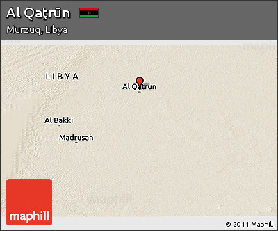 Shaded Relief Panoramic Map of Al Qaţrūn