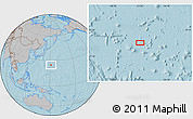 Gray Location Map of the area around 24° 52' 30" N, 151° 22' 30" E, hill shading
