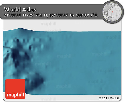 Satellite 3D Map of the Area around 24° 52' 30" N, 153° 4' 29" E