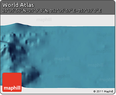 Satellite 3D Map of the Area around 24° 52' 30" N, 153° 4' 29" E