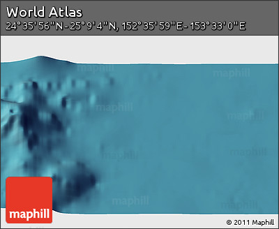 Satellite 3D Map of the Area around 24° 52' 30" N, 153° 4' 29" E