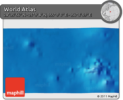 Shaded Relief 3D Map of the Area around 24° 52' 30" N, 155° 37' 30" E