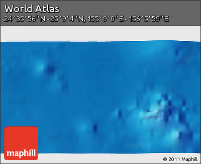 Shaded Relief 3D Map of the Area around 24° 52' 30" N, 155° 37' 30" E