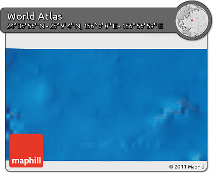 Physical 3D Map of the Area around 24° 52' 30" N, 156° 28' 29" E