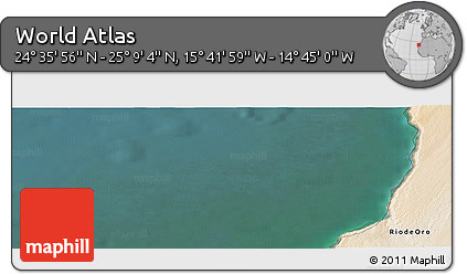 Satellite Panoramic Map of the Area around 24° 52' 30" N, 15° 13' 29" W