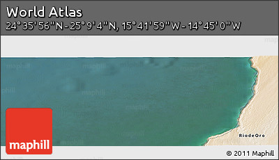Satellite Panoramic Map of the Area around 24° 52' 30" N, 15° 13' 29" W