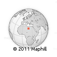 Outline Map of the Area around 24° 52' 30" N, 18° 46' 29" E, rectangular outline