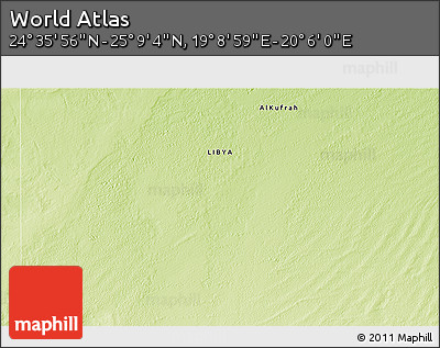 Physical 3D Map of the Area around 24° 52' 30" N, 19° 37' 30" E
