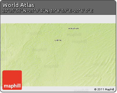 Physical 3D Map of the Area around 24° 52' 30" N, 19° 37' 30" E