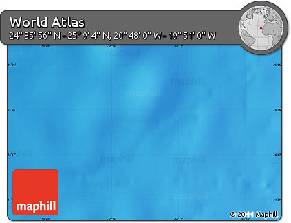 Shaded Relief Map of the Area around 24° 52' 30" N, 20° 19' 30" W