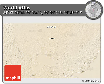 Satellite 3D Map of the Area around 24° 52' 30" N, 21° 19' 30" E