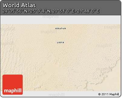 Satellite 3D Map of the Area around 24° 52' 30" N, 21° 19' 30" E