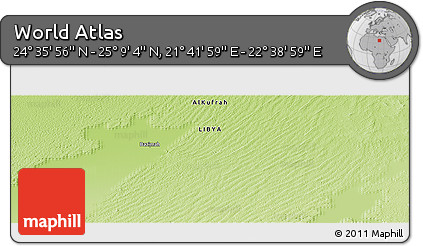 Physical Panoramic Map of the Area around 24° 52' 30" N, 22° 10' 29" E