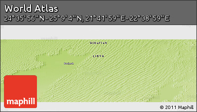 Physical Panoramic Map of the Area around 24° 52' 30" N, 22° 10' 29" E