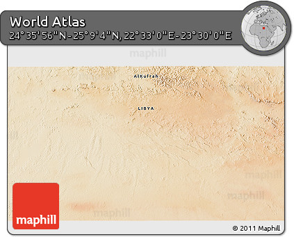 Satellite 3D Map of the Area around 24° 52' 30" N, 23° 1' 29" E