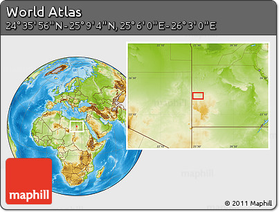 Physical Location Map of the Area around 24° 52' 30" N, 25° 34' 30" E
