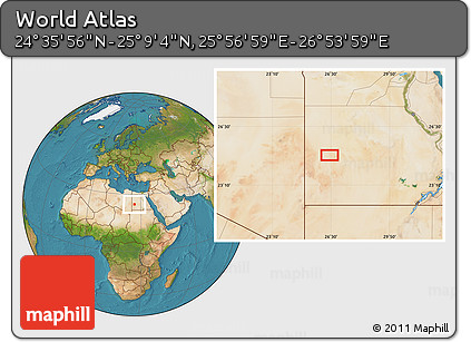Satellite Location Map of the Area around 24° 52' 30" N, 26° 25' 29" E