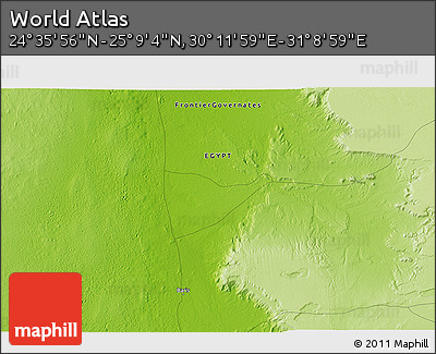 Physical 3D Map of the Area around 24° 52' 30" N, 30° 40' 29" E
