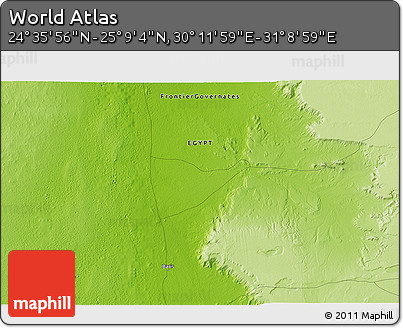 Physical 3D Map of the Area around 24° 52' 30" N, 30° 40' 29" E