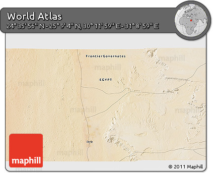 Satellite 3D Map of the Area around 24° 52' 30" N, 30° 40' 29" E