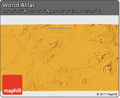 Political 3D Map of the Area around 24° 52' 30" N, 34° 4' 30" E