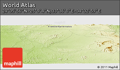 Physical Panoramic Map of the Area around 24° 52' 30" N, 34° 4' 30" E