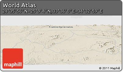 Shaded Relief Panoramic Map of the Area around 24° 52' 30" N, 34° 4' 30" E