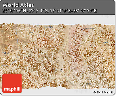 Satellite 3D Map of the Area around 24° 52' 30" N, 38° 19' 30" E