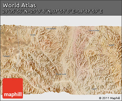 Satellite 3D Map of the Area around 24° 52' 30" N, 38° 19' 30" E