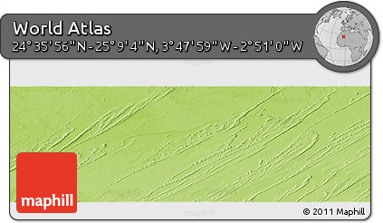 Physical Panoramic Map of the Area around 24° 52' 30" N, 3° 19' 30" W