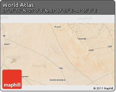 Satellite 3D Map of the Area around 24° 52' 30" N, 44° 16' 29" E