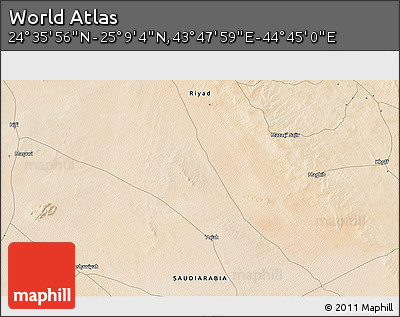Satellite 3D Map of the Area around 24° 52' 30" N, 44° 16' 29" E