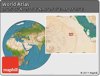 Satellite Location Map of the Area around 24° 52' 30" N, 46° 49' 30" E