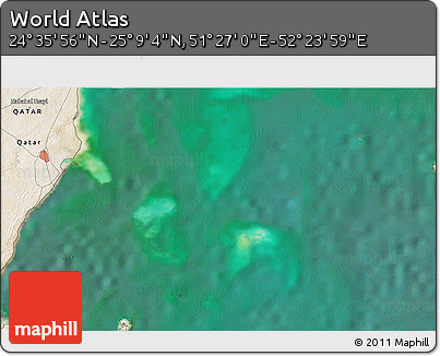 Satellite 3D Map of the Area around 24° 52' 30" N, 51° 55' 29" E