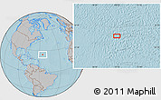 Gray Location Map of the area around 24° 52' 30" N, 55° 10' 29" W, hill shading