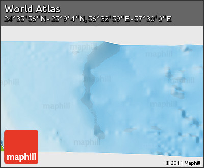 Physical 3D Map of the Area around 24° 52' 30" N, 57° 1' 29" E