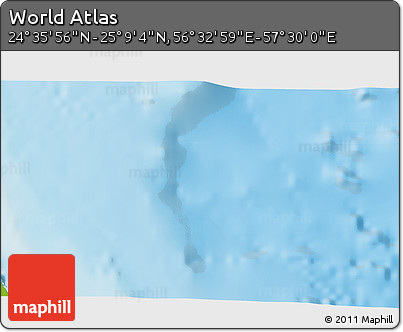 Physical 3D Map of the Area around 24° 52' 30" N, 57° 1' 29" E