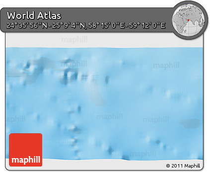 Physical 3D Map of the Area around 24° 52' 30" N, 58° 43' 30" E