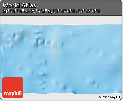 Physical 3D Map of the Area around 24° 52' 30" N, 58° 43' 30" E