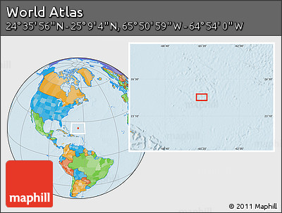 Political Location Map of the Area around 24° 52' 30" N, 65° 22' 30" W