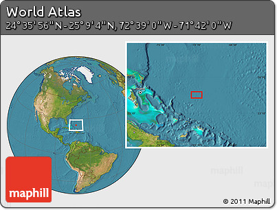 Satellite Location Map of the Area around 24° 52' 30" N, 72° 10' 30" W